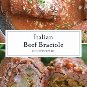 collage of italian beef braciole images