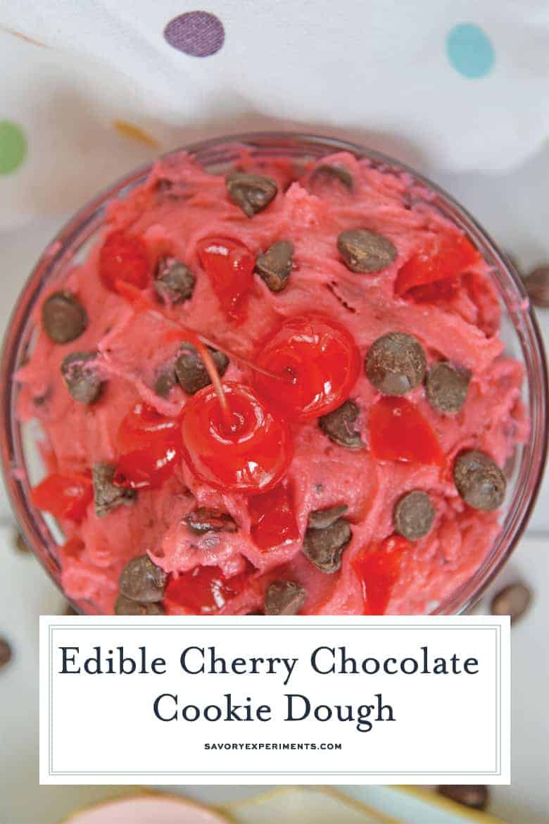 Close up of cherry chocolate cookie dough 