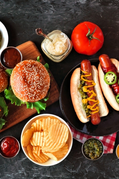 assorted foods on a table