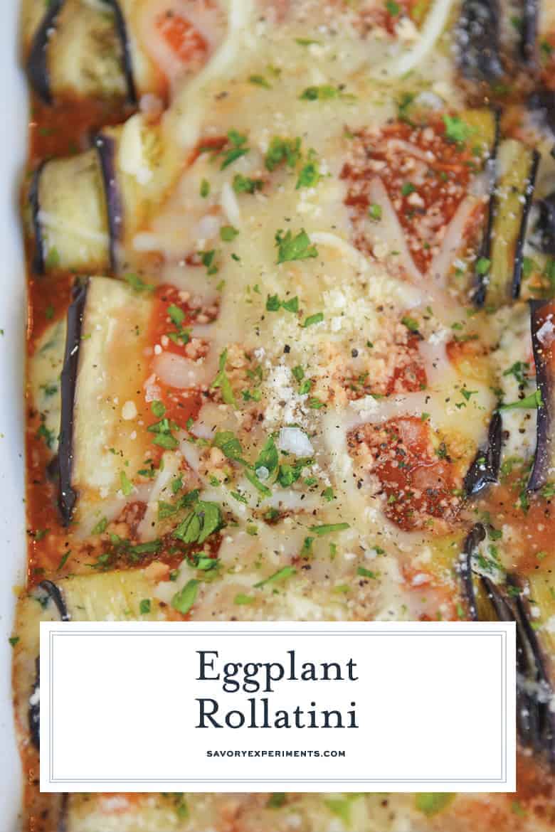 Close up of eggplant rollatini 