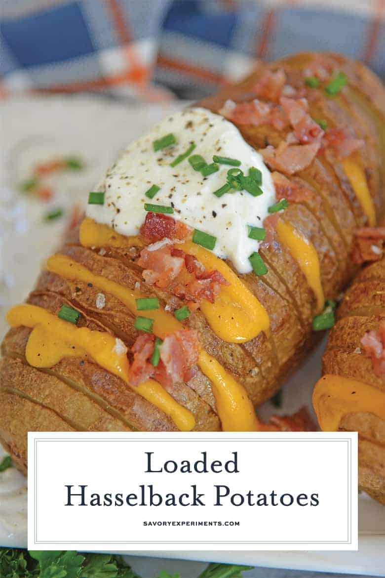 Close up of Hasselback Baked Potato