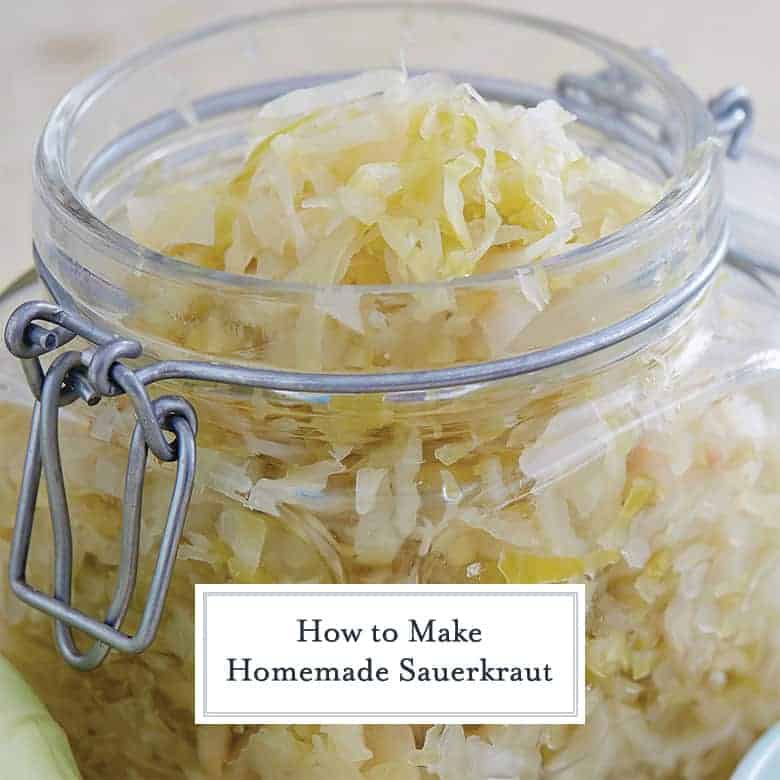 homemade sauerkraut recipe in a glass jar