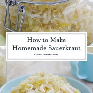 collage of homemade sauerkraut images