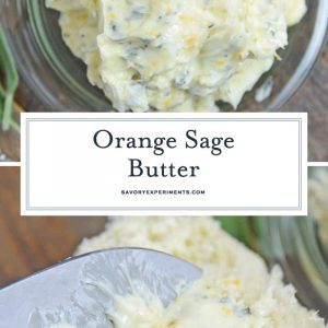 collage of orange sage butter images