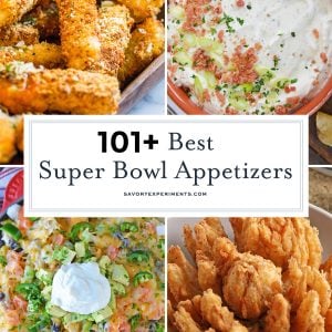 collage of super bowl appetizers