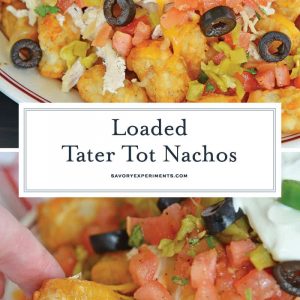 collage of tater tot nachos images