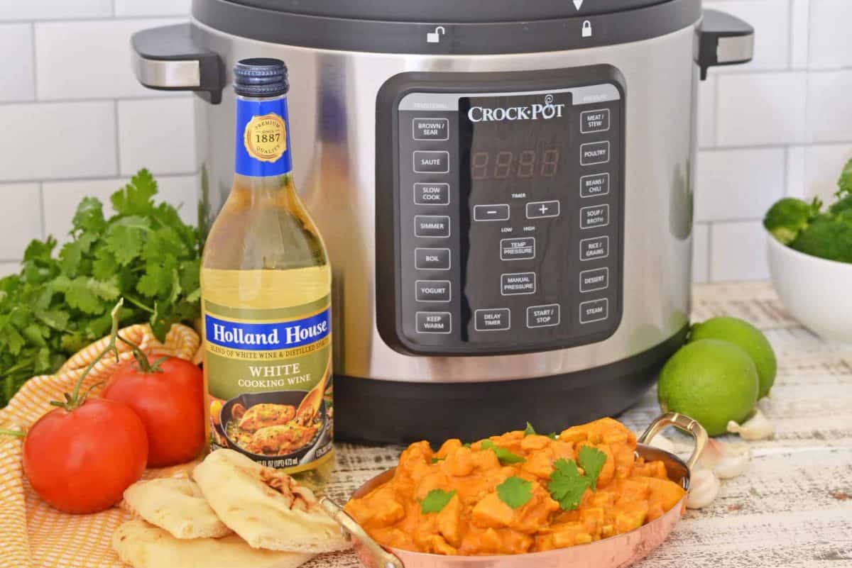 White Wine with Crock Pot Express Cooker and Butter Chicken 