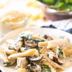 instant pot chicken pasta on a plate