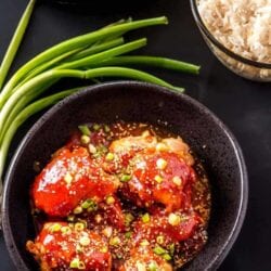 bowl of instant pot korean chicken thighs