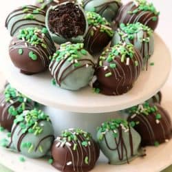 tray of mint oreo balls