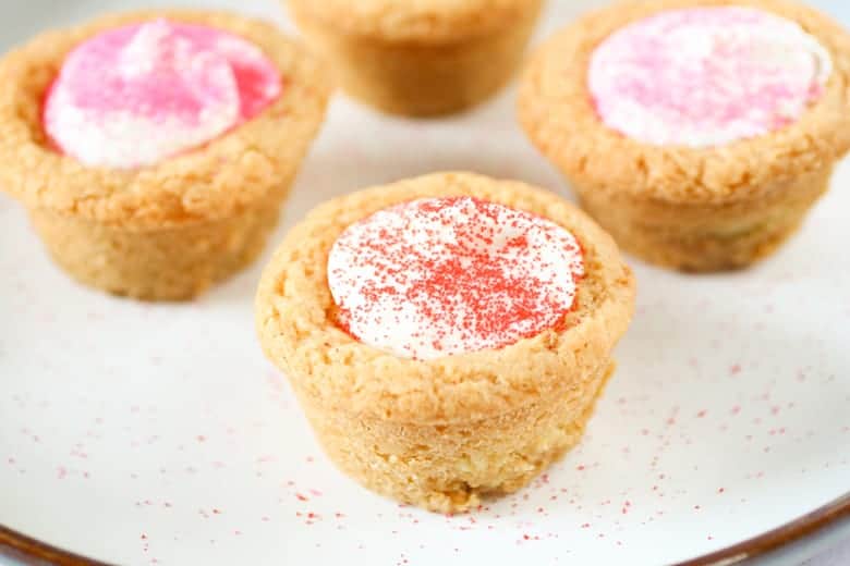 sugar cookie cups with frosting filling