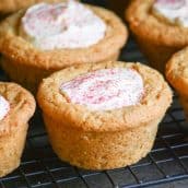 sugar cookie cup with raspberry filling