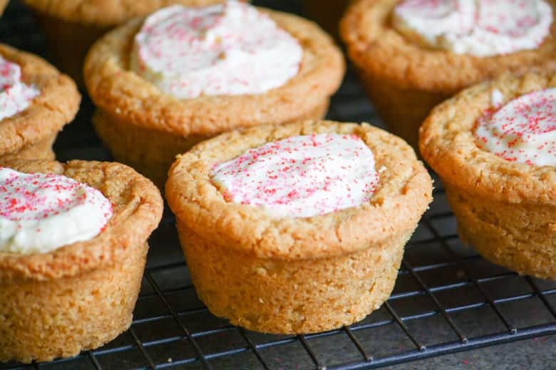 sugar cookie cup with raspberry filling