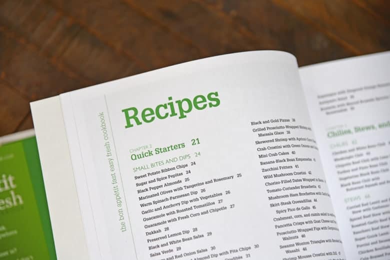 Recipes page in a cookbook