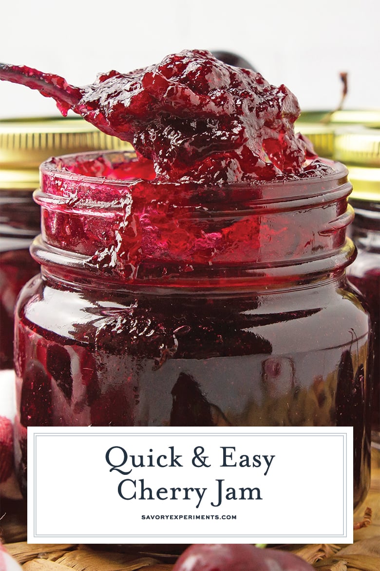 close up of homemade cherry jam