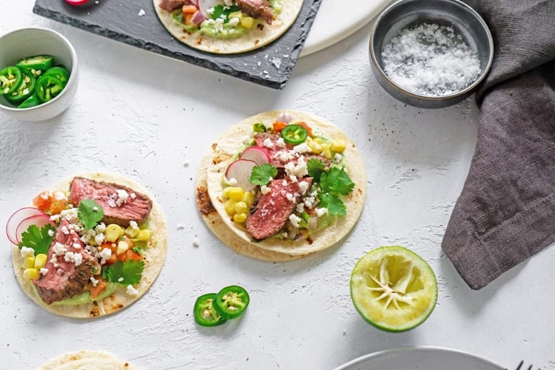 Prepping flank steak tacos 