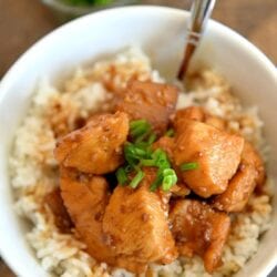 bowl of instant pot teriyaki chicken