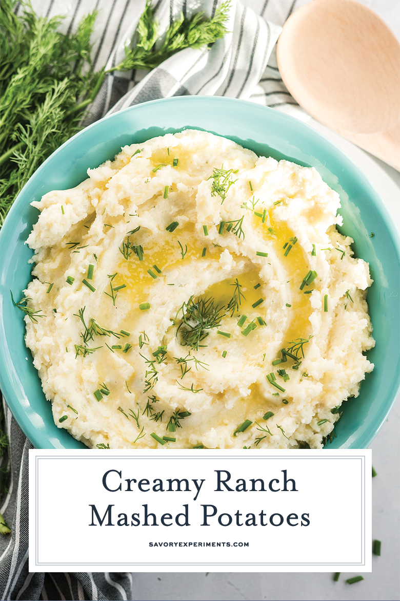 mashed potatoes in a serving bowl with melted butter 