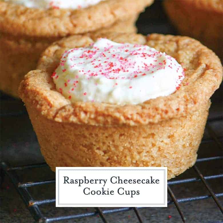 Close up of cheesecake sugar cookie cup 