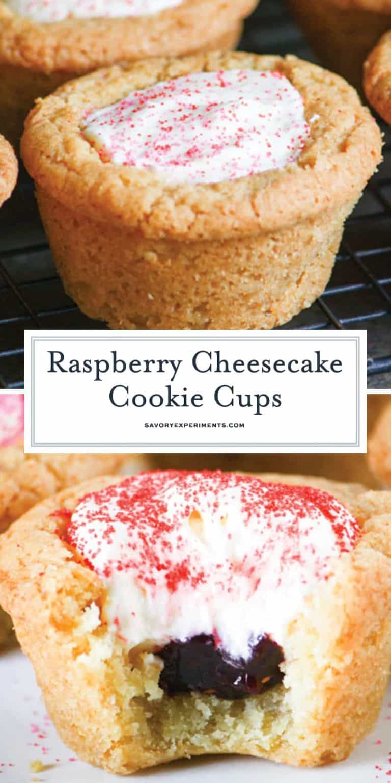 EASY Raspberry Cheesecake Cookie Cups Valentine's Day Dessert