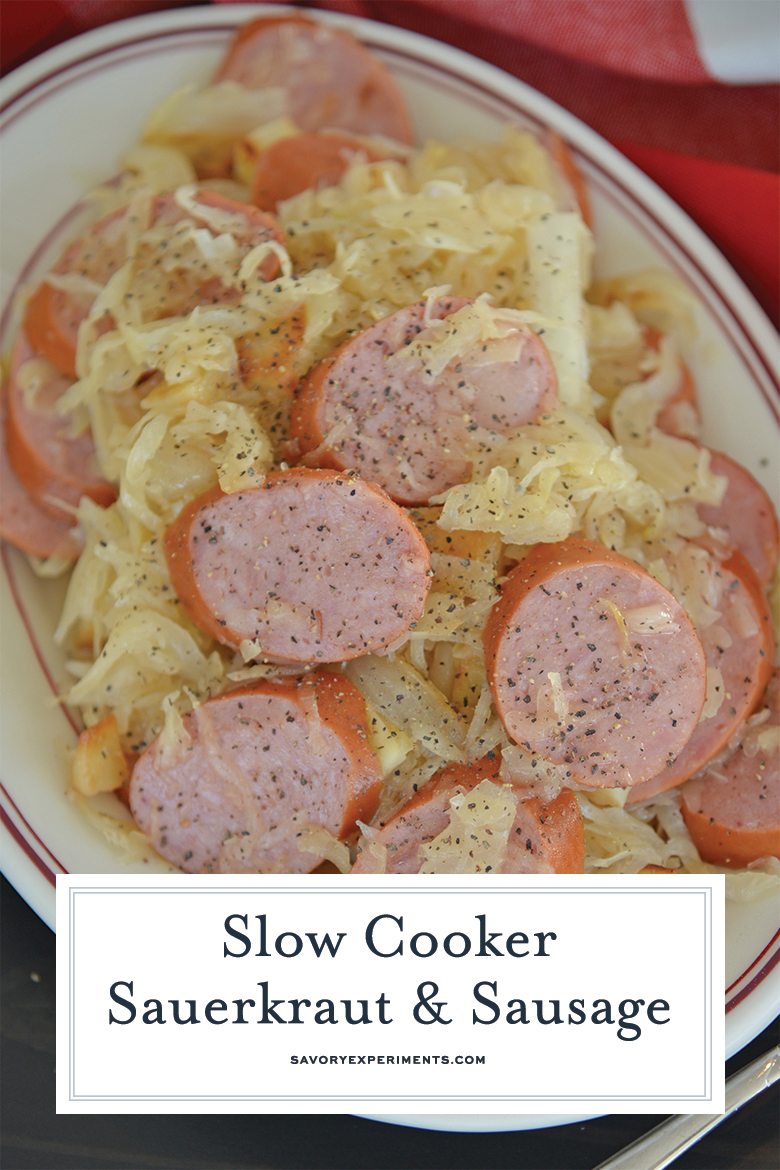 Plated sauerkraut and kielbasa 