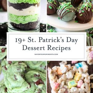 collage of st. patrick's day desserts for pinterest