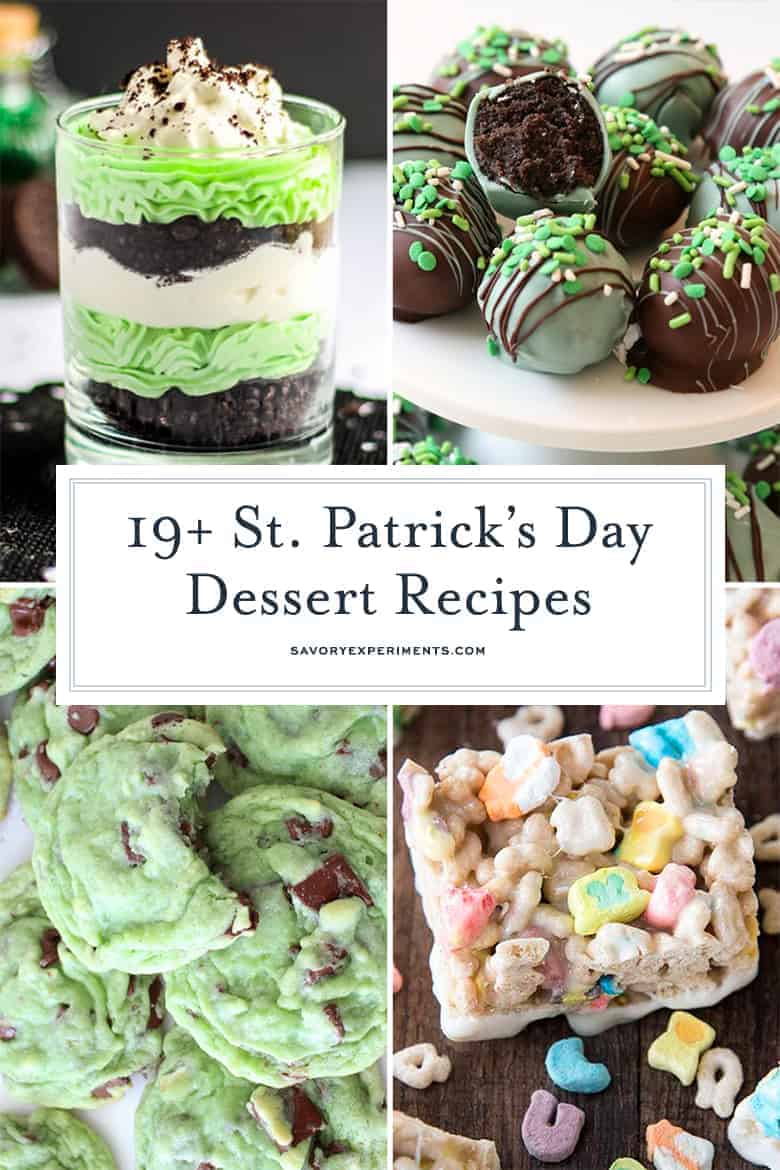 collage of st. patrick's day desserts for pinterest