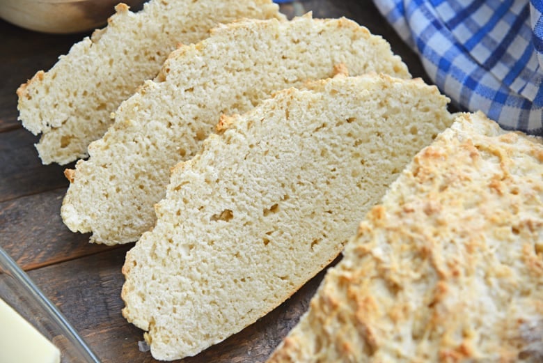 slices of no yeast 2 ingredient bread 