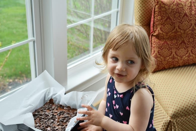 Vivian helping with the brownies