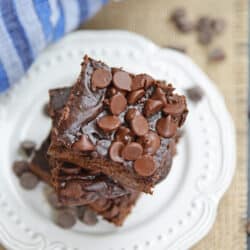 stack of avocado brownies