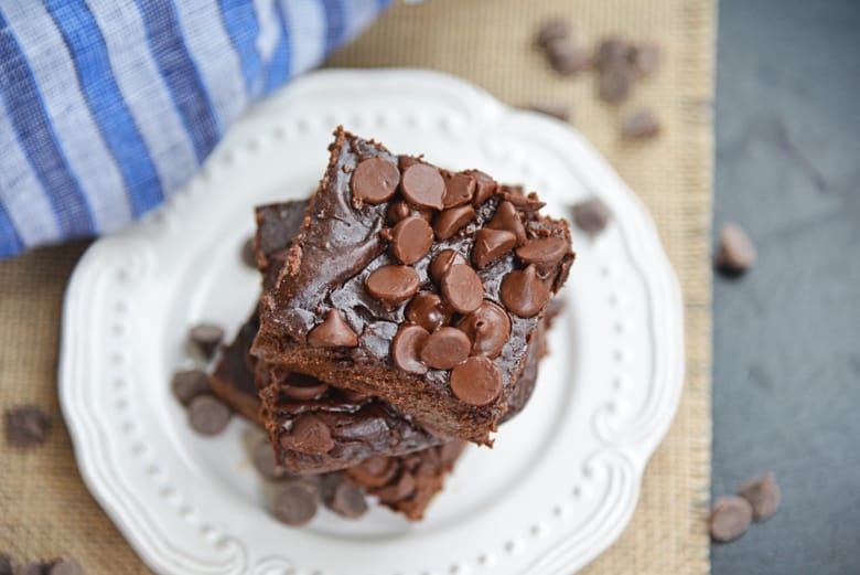 stack of avocado brownies