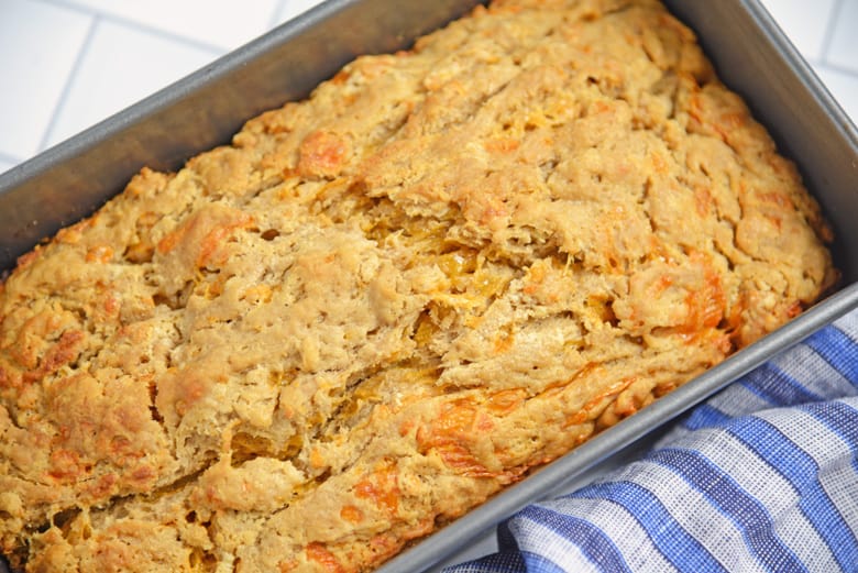 Close up of easy cheese bread  