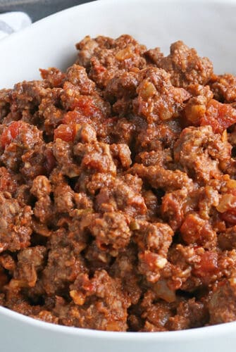 A bowl of ground beef