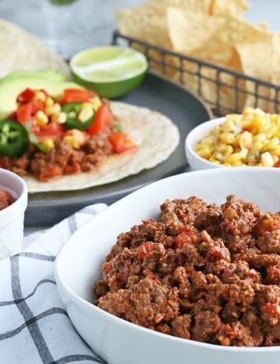 taco meat with tacos