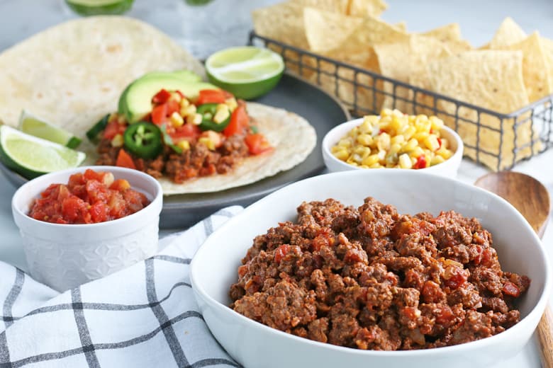 taco meat with tacos