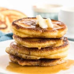 straight on shot of stack of hoe cakes