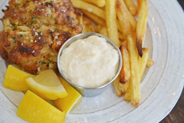 horseradish aioli dipping sauce on a plate