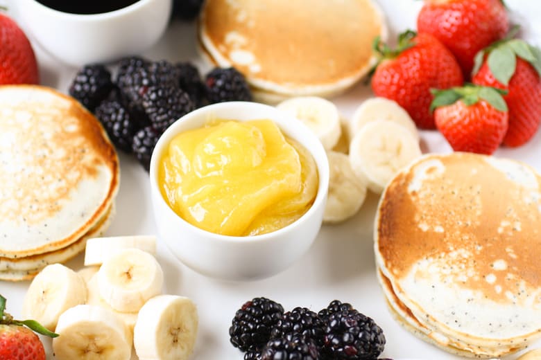 lemon curd with pancakes toppings