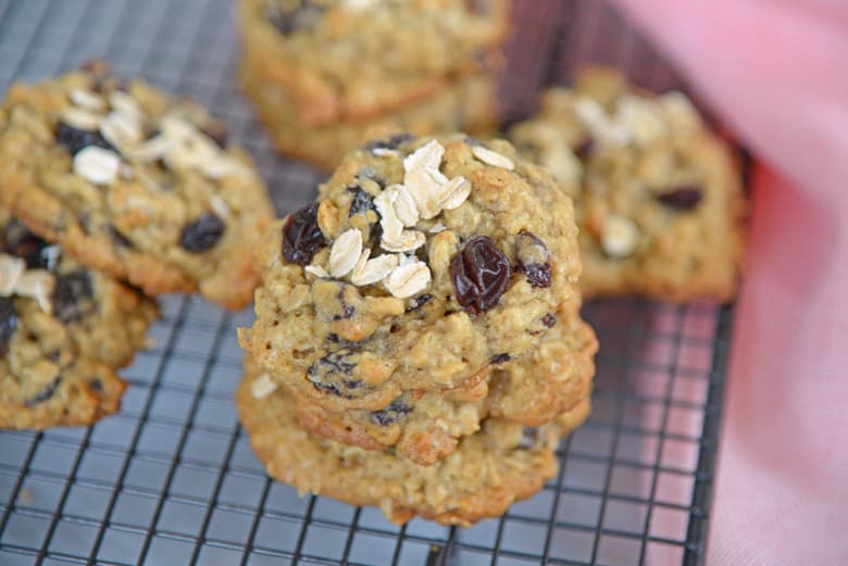 stack of oatmeal raisin cookies 