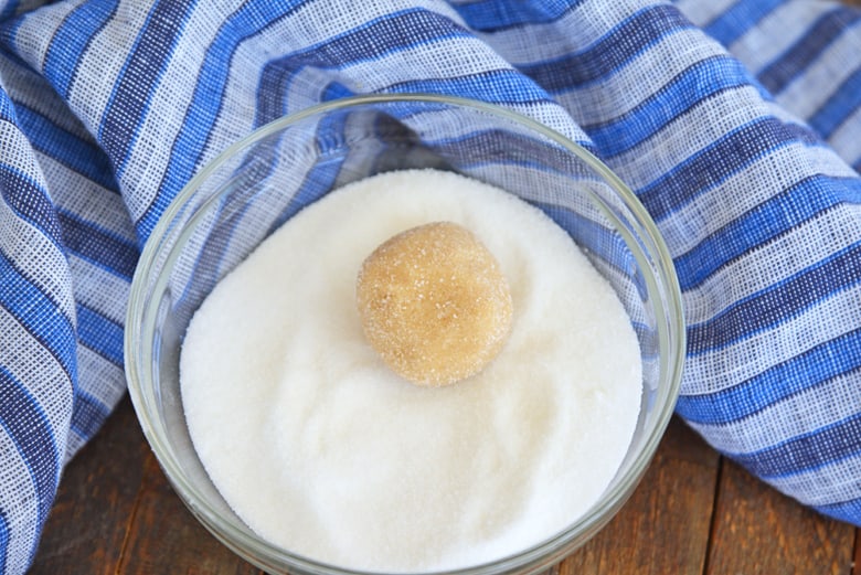 Peanut butter cookie dough rolled in sugar 