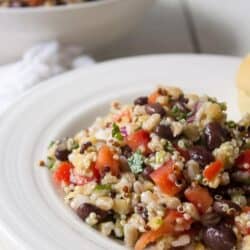 quinoa farro salad in a bowl