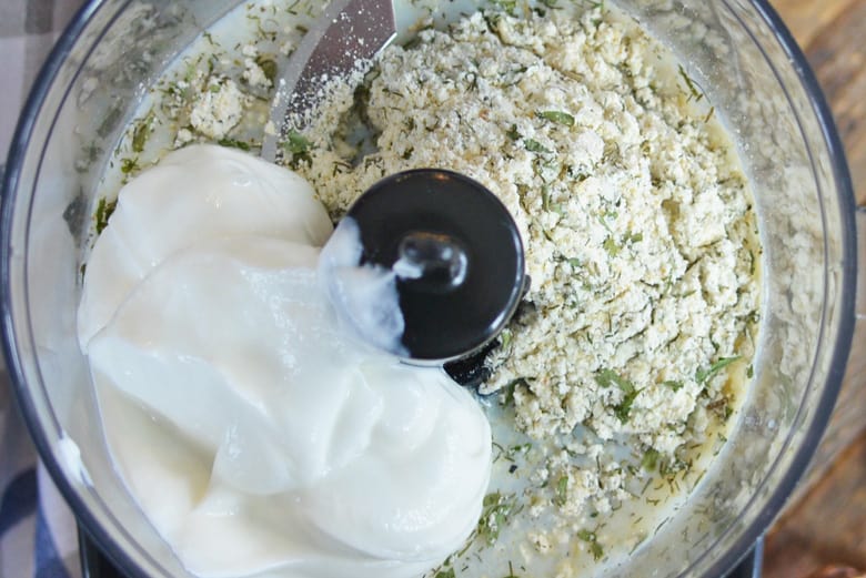 close up of homemade ranch dressing ingredients 