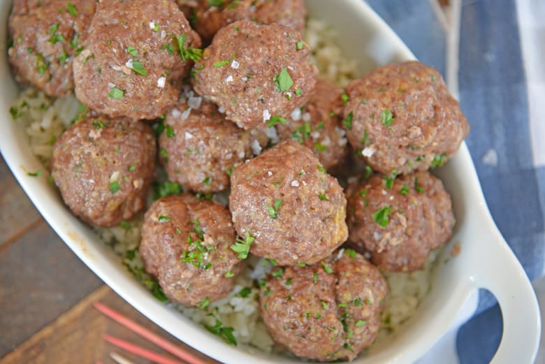 bowl of ranch cocktail meatballs 