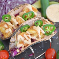 shrimp tacos with jalapeno