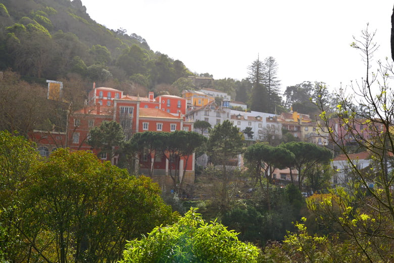 Bright buildings on a mountain side in Sintra