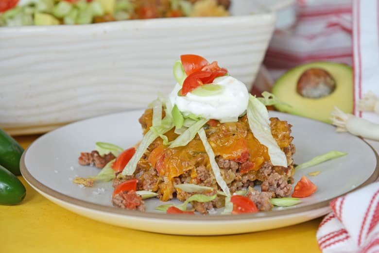 layers of taco bake casserole