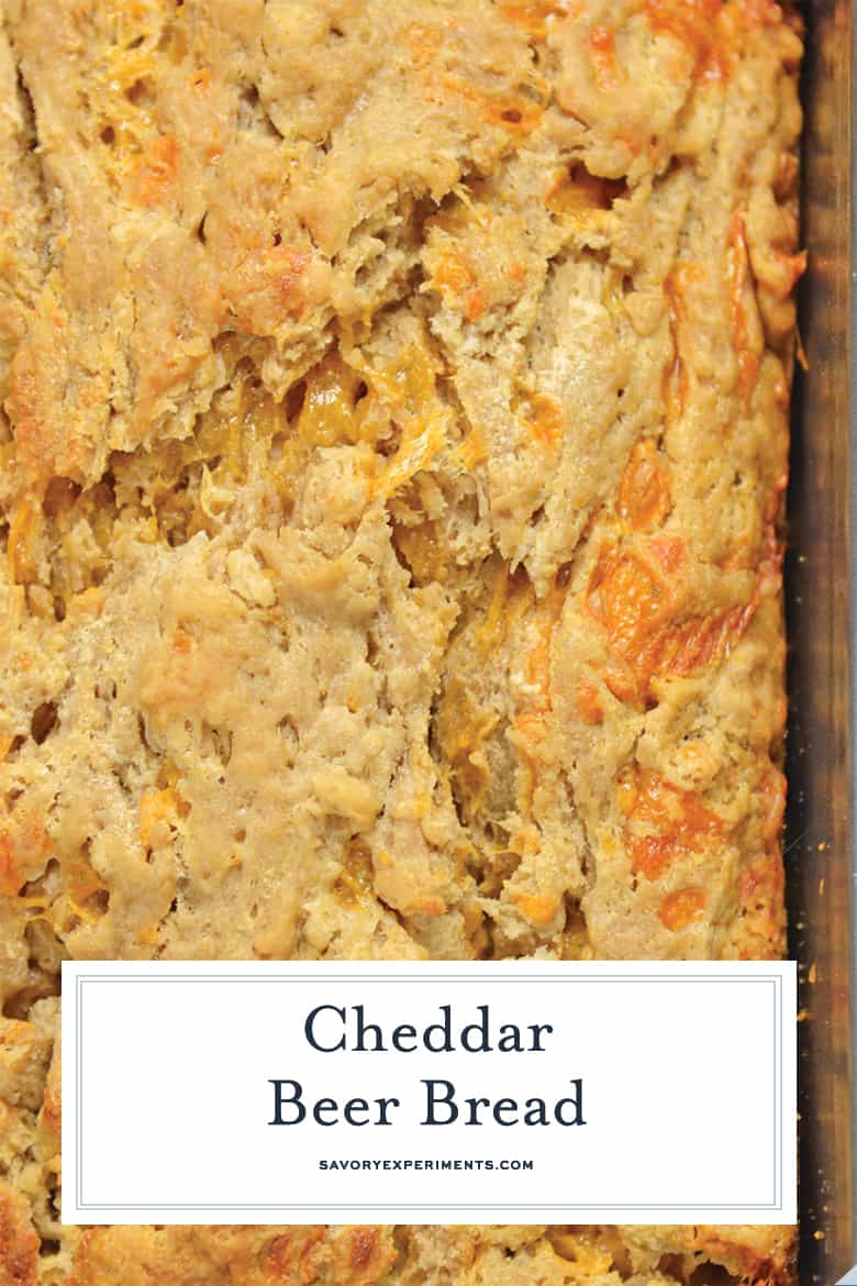 close up of cheddar beer bread  