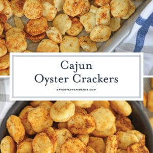 collage of cajun oyster crackers for pinterest