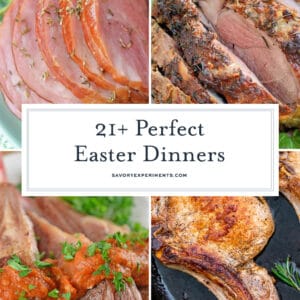 collage of easter dinner ideas