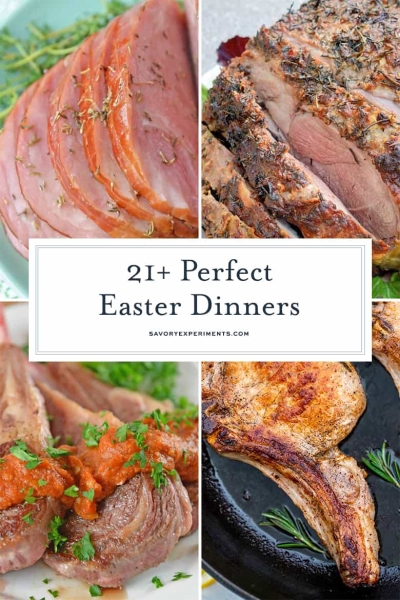 collage of easter dinner ideas